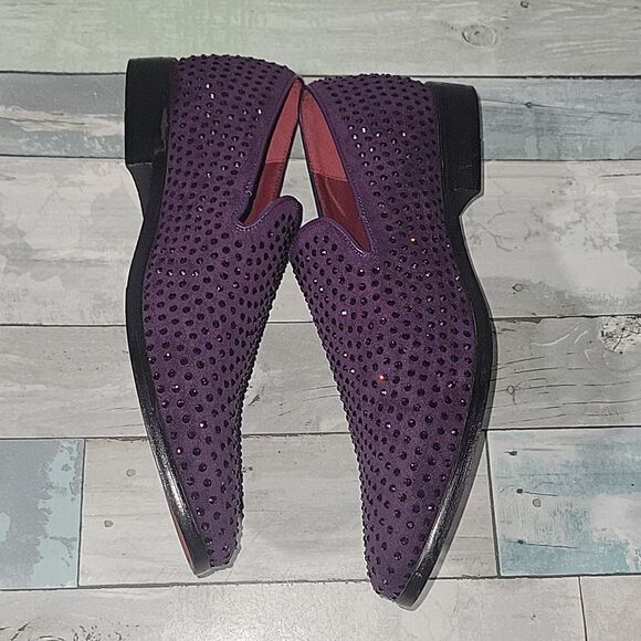 Enzo Purple Bling Sparkle Dress Tux Shoes sz 10 - Picture 5 of 6